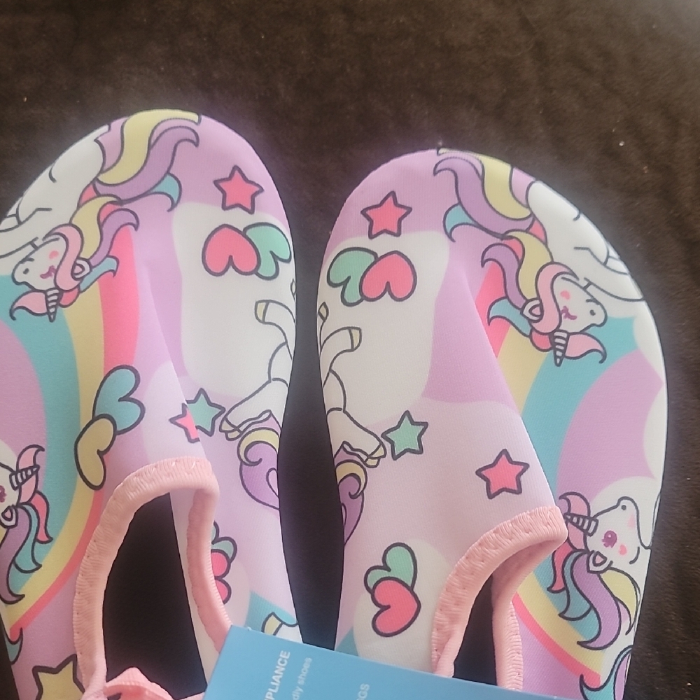Pink and Purple Fantasy Water Shoes with Unicorn Design 11/11.5 New 2 Available
